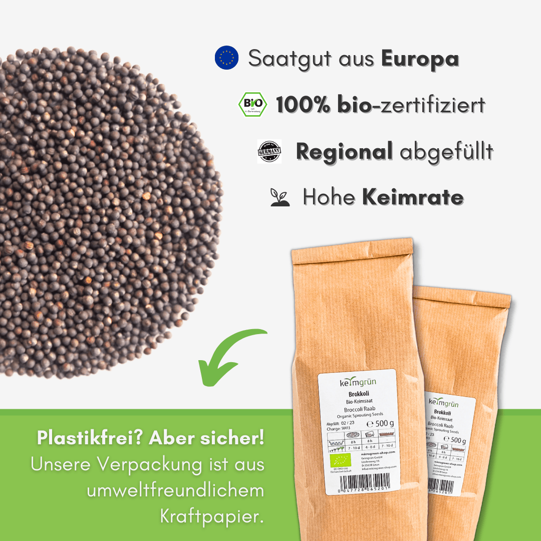 Brokkoli Bio - Keimsaat - Keimgrün